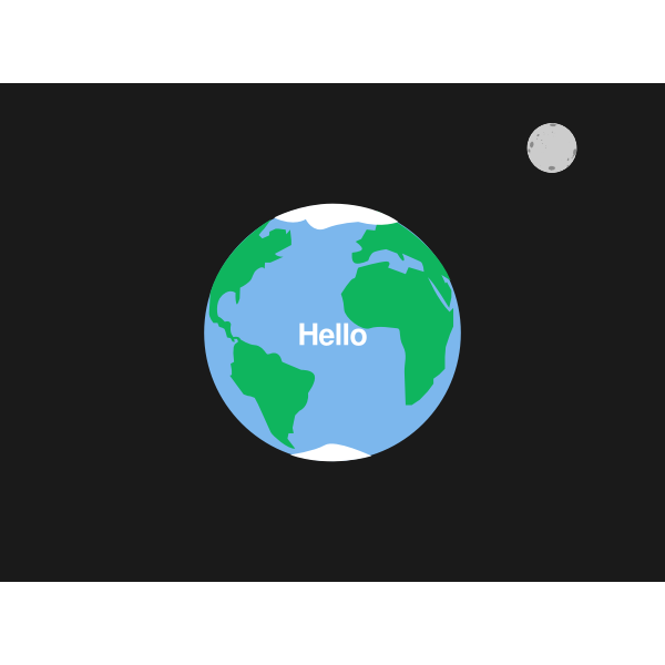 Hello globe vector drawing