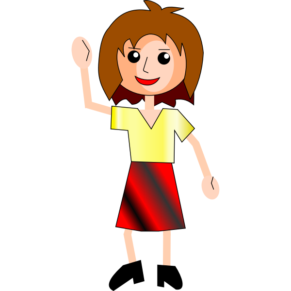 Simple cartoon girl vector illustration