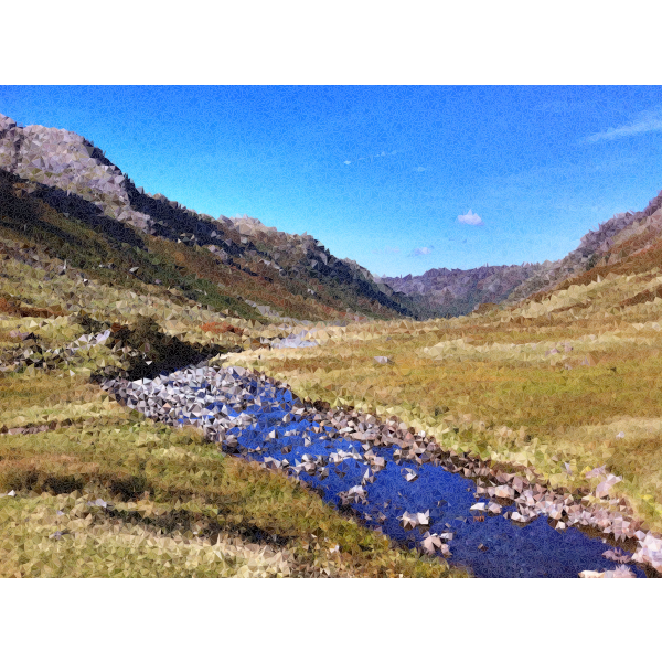 High Poly Mountain Stream