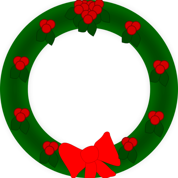 Christmas wreath vector drawing