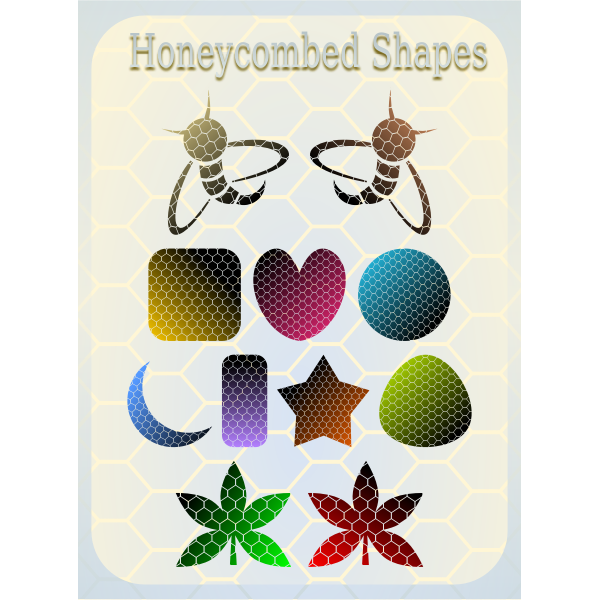 Selection of vector honeycombed shapes