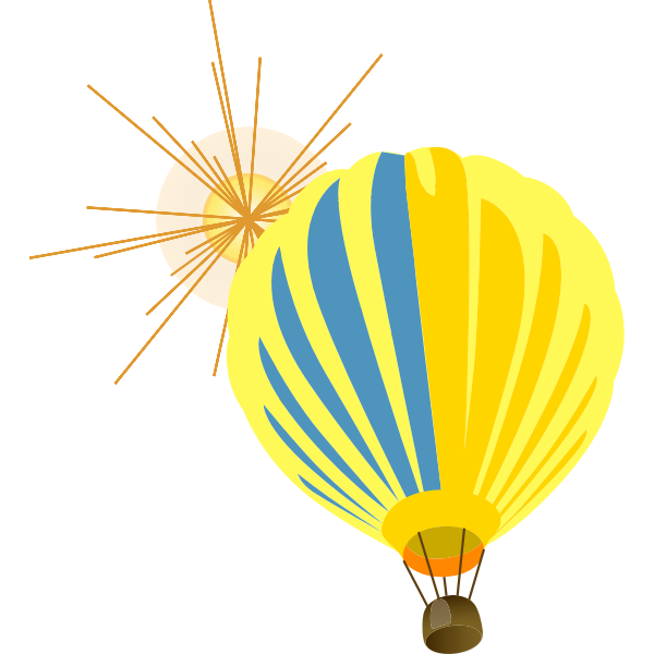 Hot air balloon with sun