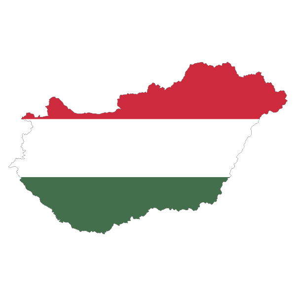 Hungary Map Flag With Stroke