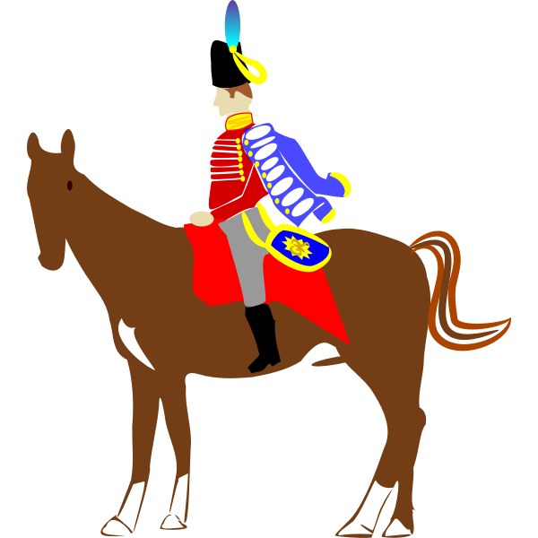 Vector illustration of national guard on horse