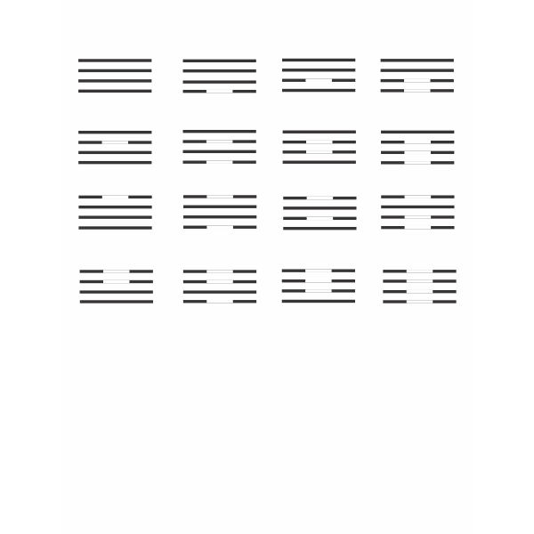 Image of set of 16 I Ching hexagrams