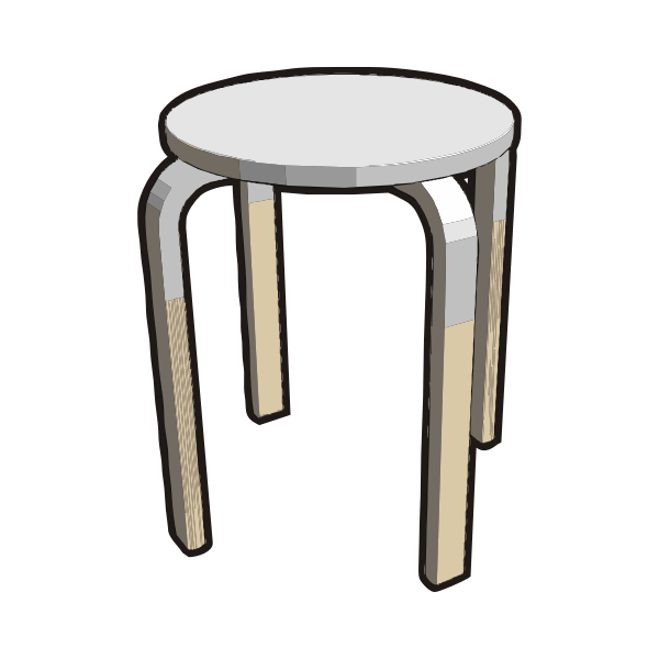 IKEA FROSTA Stool Half GRAY