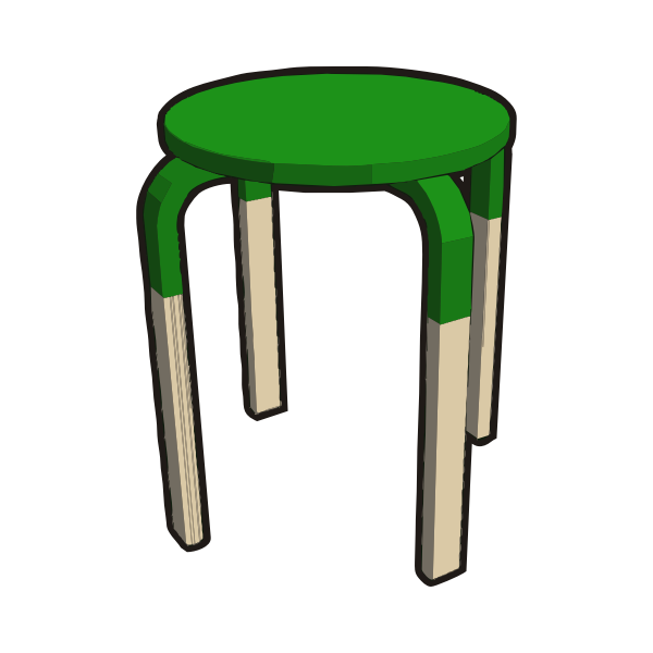 IKEA FROSTA Stool Half GREEN