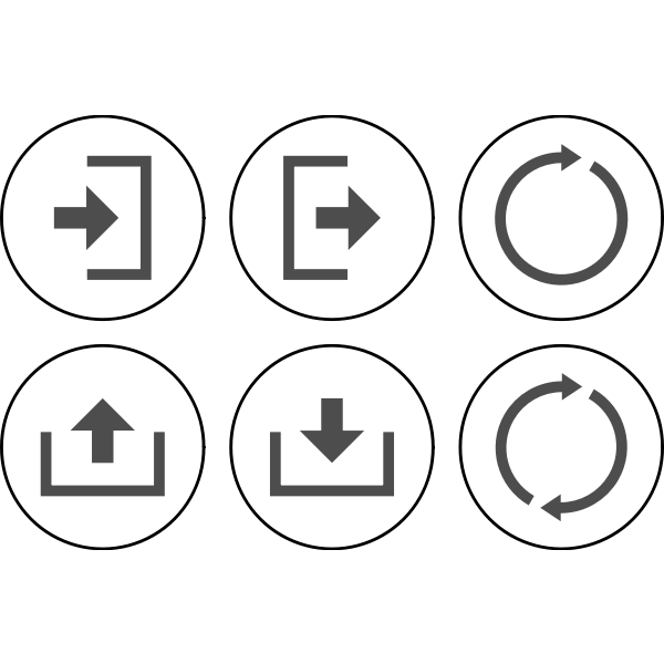 Vector clip art of set of icons for application design