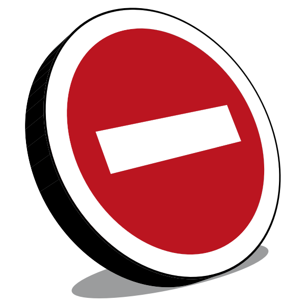 Ground no entry sign vector clip art