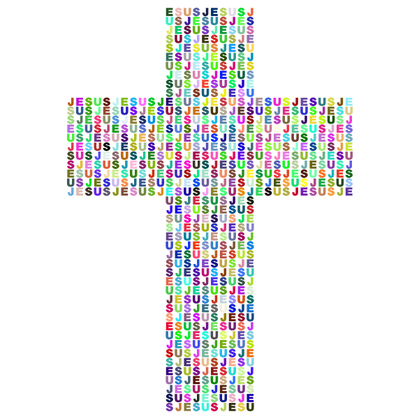 Jesus Cross Typography II Prismatic