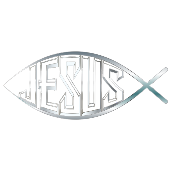 Jesus Fish Silver No Background