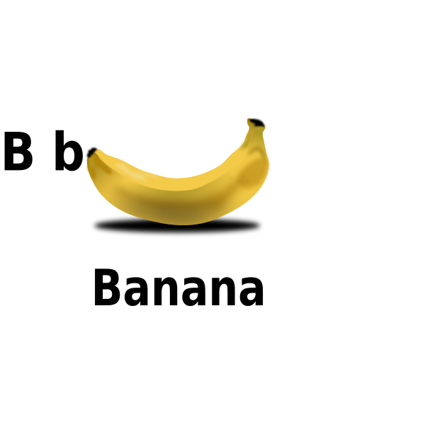 B for a banana clip art