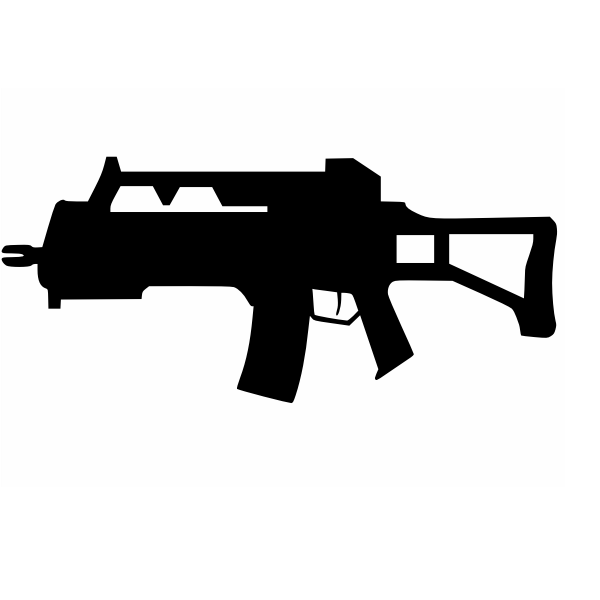 Assault rifle silhouette vector image