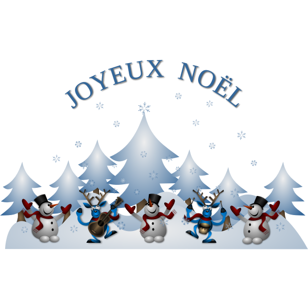 Vector illustration of Merry Christmas card in French