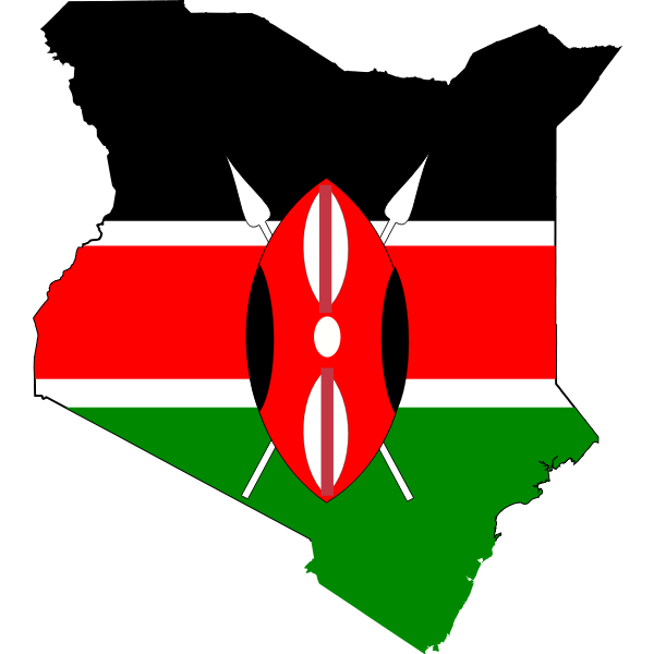 Kenya map flag vector clip art