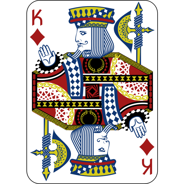 King of Diamonds gaming card vector illustration