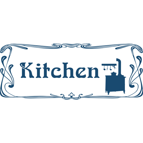 Classic style kitchen door sign vector image