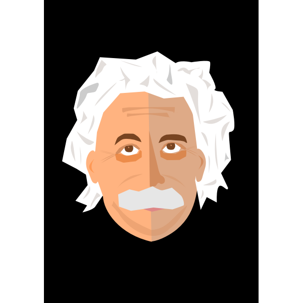 Albert Einstein in black background