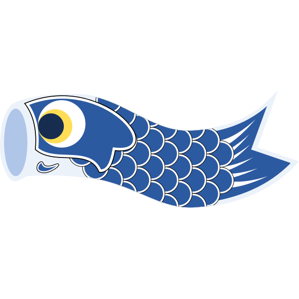 Vector clip art of dark blue Koinobori