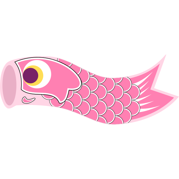 Pink Koinobori vector illustration