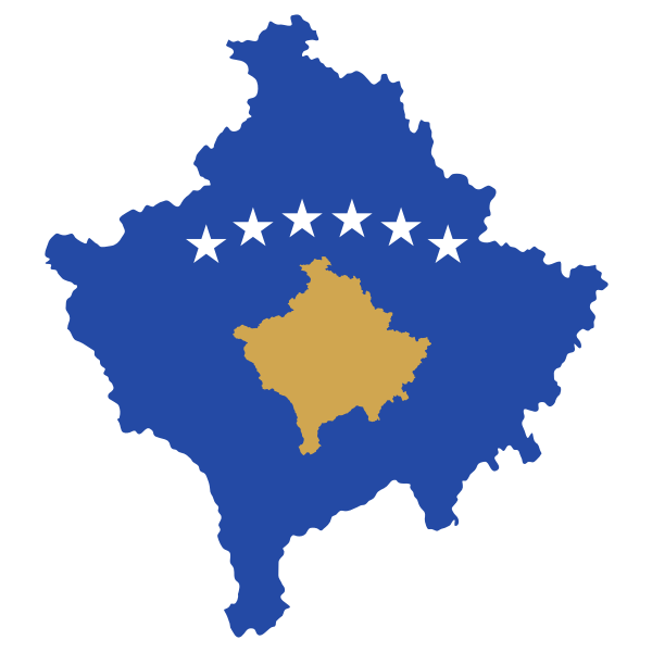 Kosovo Map Flag