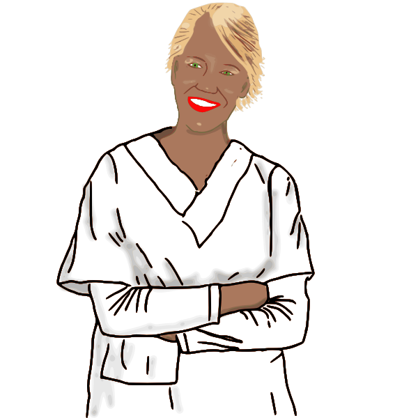 Vector image of a blond medical nurse