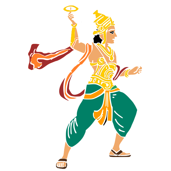 Krishna in yellow and green