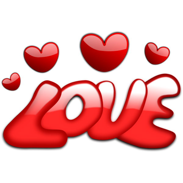 Love surrounded by hearts vector image