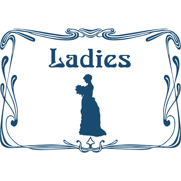 Door sign for ladies restroom vector illustration