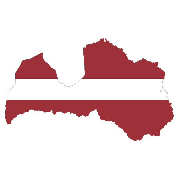 Latvia Map Flag With Stroke