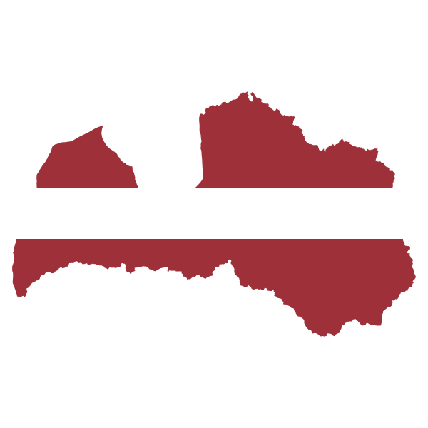 Latvia Map Flag
