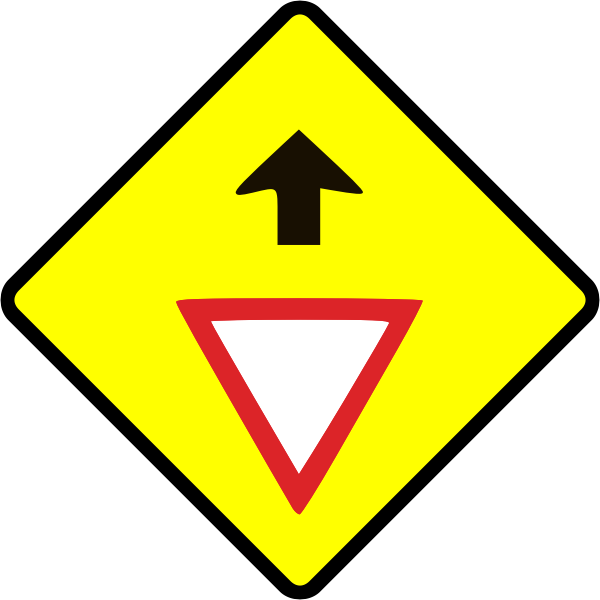 Give way caution sign vector image