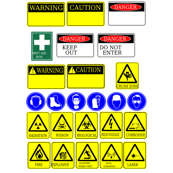 Safety signs collection vector image