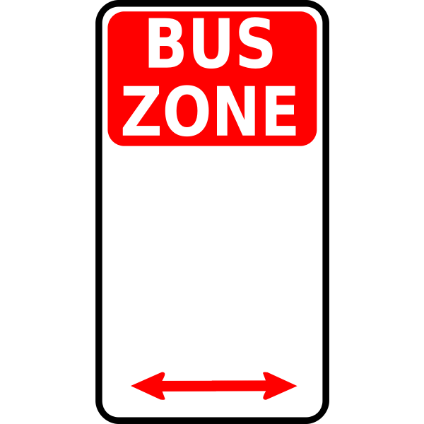 Bus zone traffic roadsign vector image