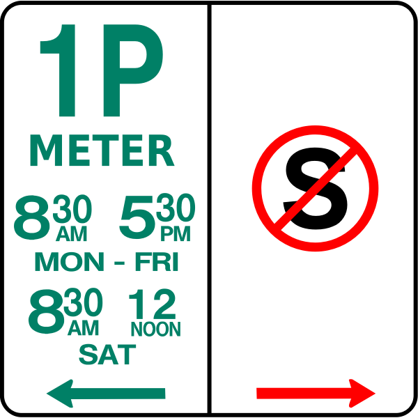 Parking and no standing traffic roadsign vector image