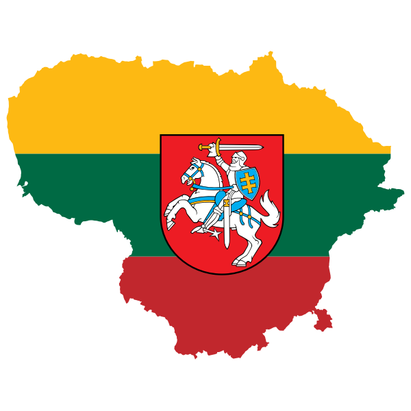 Lithuania Map Flag With Coat Of Arms