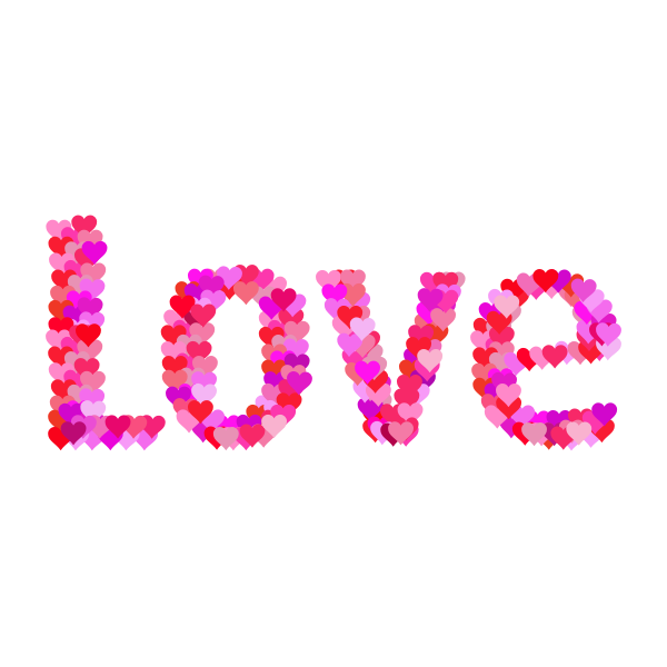 Love and heart typography