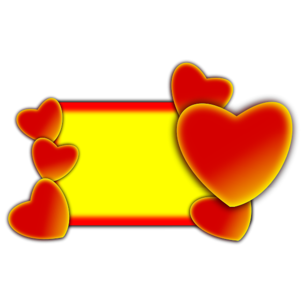 Vector graphics of board decorated with hearts