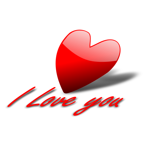 Vector image of glossy tilted heart