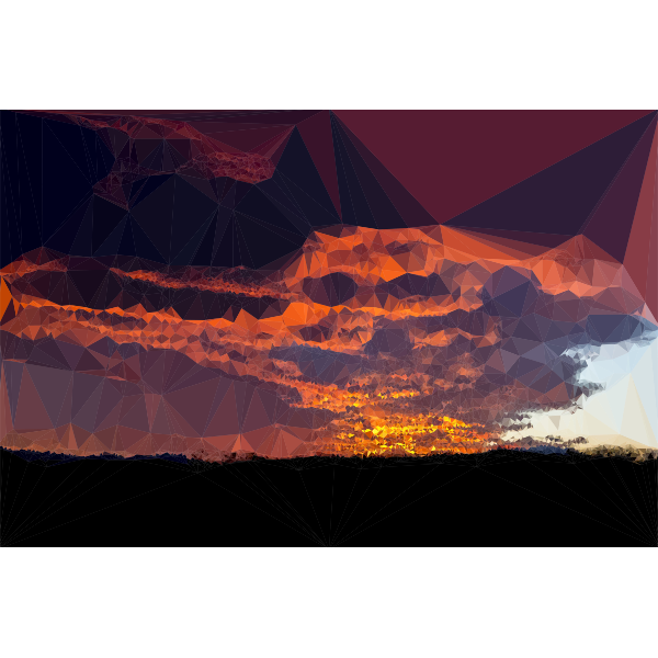 Low Poly Burnt Caramel Sunset