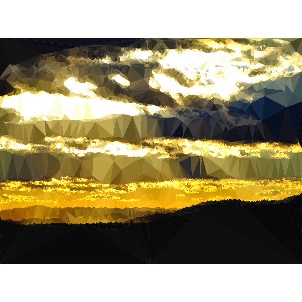 Low Poly Cloudy Sunset
