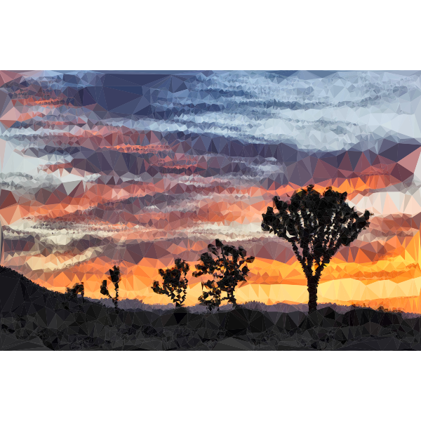 Desert landscape sunset