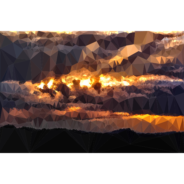 Low Poly Golden Cumulus Sunset