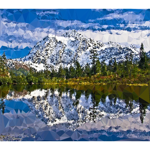 Arty mountain and lake