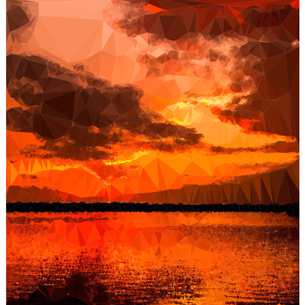 Low Poly Ocher Sunset