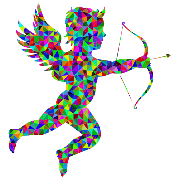 Low Poly Prismatic Martin74 Cupid Silhouette