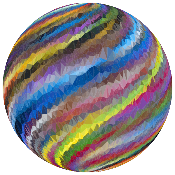 Low Poly Prismatic Streaked Sphere