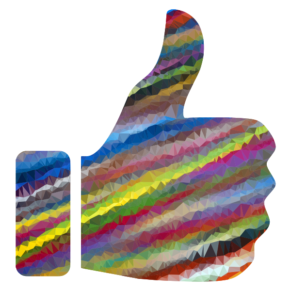 Low Poly Prismatic Streaked Thumbs Up