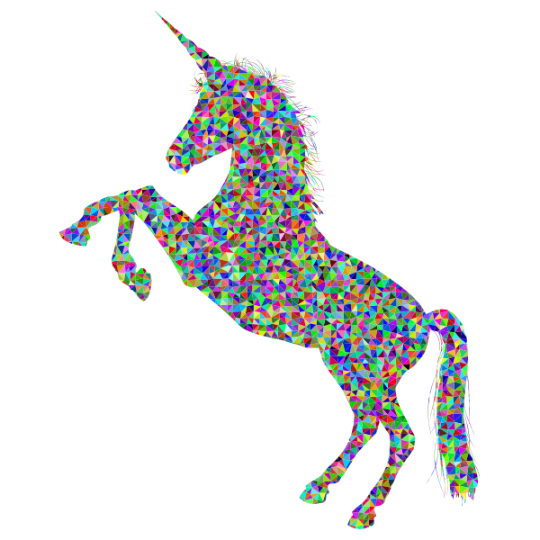 Prismatic unicorn silhouette