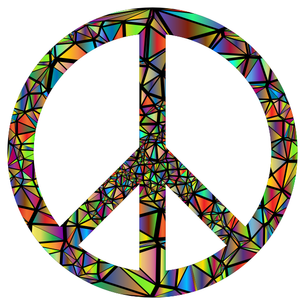 Low Poly Shattered Peace Sign